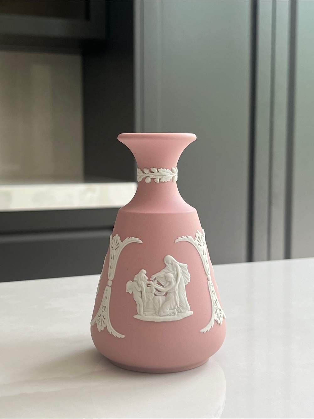 Wedgwood Jasperware Vase. Wedgwood Ballet Pink Jasperware Bud Vase.